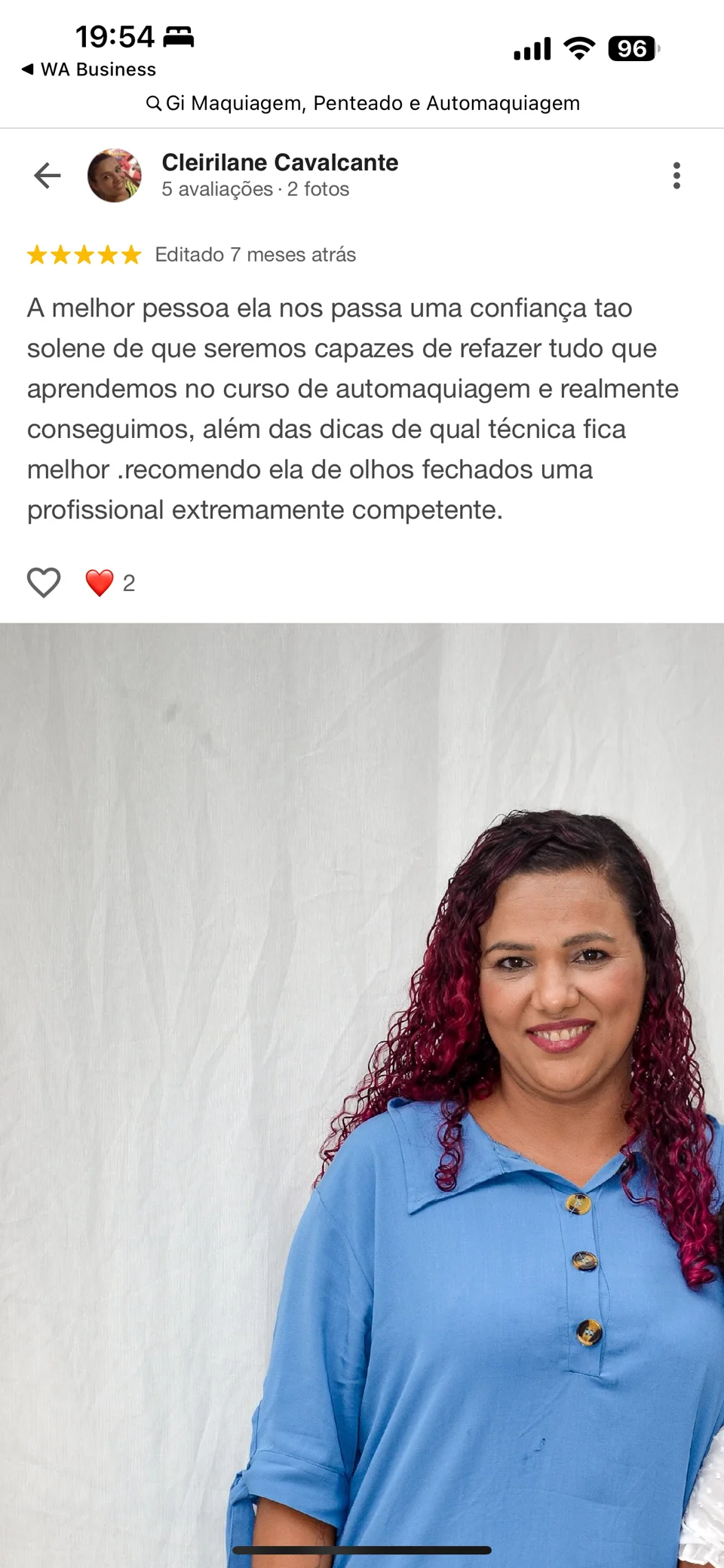 Depoimento de Cleirilane Cavalcante sobre a automaquiagem